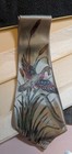 Vintage Men s Necktie Towncraft Deluxe Cravat Hand Painted Duck bird In Orig Box