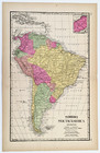 1887 South America  Map  19x11  Original  Argentine Republic  Brazil - Venezuela