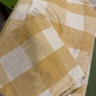 Ballard Design  King Sz Golden Yellow Buffalo Checked 3 Piece Cotton Duvet Set