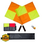 Fantperful Soccer Referee Flag Red Yellow Cards Whistle Set