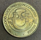 May Good Luck Always Accompany The Bearer Eagle Flag Medallion Token Coin  
