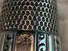 Antique Simons Bros Co Sterling Silver Thimble Size 11 Scrolls And Panels Border