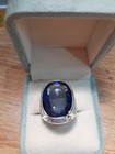 Big Sapphire Ring  Blue Sapphire Ring For Men  925 Silver Mens Neelam Ring Gift