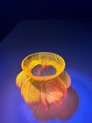 Kralik Yellow Iridescent Art Glass Spiral Optic Pattern Vase Glows 