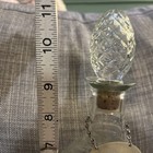 Vintage Pressed Glass Liquor Bottle Decanter With Facetted Round Stopper