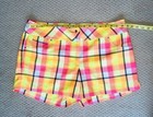 Slazenger Women s Multi-colored Checkered Plaid Golf Dress Shorts Size 14