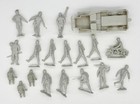 Vtg Marx Wwii German Light Grey Desert Fox Lot 17 Soldiers Halftrack Motorcycle