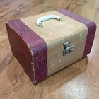 Vintage Hard Make Up Cosmetic Train Box Travel Luggage Case