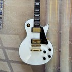 White Glossy Electric Guitar With Rosewood Fretboard  Hh Pickups
