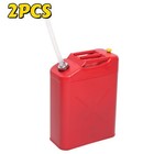 2x 20l Fuel Can Jerrycan Steel Petrol Diesel Gasoline Bucket W  Oil Pipe Red