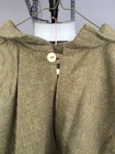 Green Wool Woven Tunic Blouse L xl Collared Pullover Long Sleeve Button Cuffs