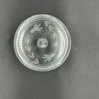 Vintage Clear Glass Etched Lid   Shallow Candy Powder Vanity Dish Bowl Lidded