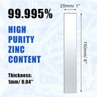 10 Pcs Pure Zinc Anode Sheet  99 995  Pure  For Zinc Plating And Zinc