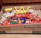 Wooden Train Set 35 Piece Track Bridge Trains Trees First Learning Co  Boxed