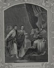 Antique Religious Art Peter And John With The Council 1860 Original Engraving