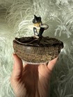 Vintage 1920s Powder Box Antique Porcelain Boudoir Girl Art Deco Vanity Makeup