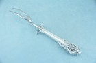 Wallace Grande Baroque Sterling 9-1 4  Hh Carving Fork Stainless Prongs No Mono