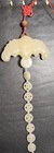 Yellow Jade Bat Pendant 9 Coins  Feng Shui Wealth Luck Prosperity Carving
