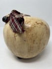 Primitive Hand Painted Sheep Dried Gourd Folk Art Decor Plaid Bow Signed 2009