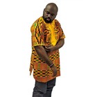 Kente Print Kaftan Dashiki Top Size 2xl