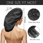 Auban Xl Shower Cap Double-layer Waterproof Reusable Satin Lined For Long thick