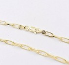 18 Inch Lab Created Women s Paperclip Link Chain Necklace 14k Yellow Gold Finish