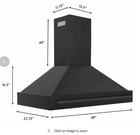 New Zline 48  Wall Range Hood Black Stainless Led 24  Depth Bs655n-48