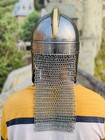 Viking Helmet With Chainmail   Medieval Norman Knight Battle Armor   Costume