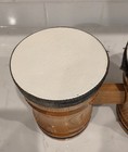 Natural Pine Wood Bongo Drums Pre Tuned Small Hand Percussion Retro Boho Decor