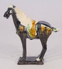 Vtg Mcm 4 Colorful Chinese Tang Dynasty Sancai Glazed War Horse Figurine