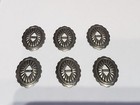 Oval  Gunmetal Grey w  Style Conchos Nice Embossed Look 6 pack 1 5  X 1 