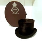 Top Hat Fur 1900 Opera Hat With Victorian Hatbox Luxury Quality Europe Size L