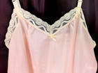 M  Undercover Wear Pink Cream Lace Nylon Camisole Cami Tank Top Usa Made Vintage