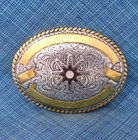 Western Trophy Spur Rowel Belt Buckle Ribbons Cowboy Vaquero Vtg Crumrine qrt378