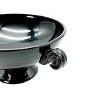 Vintage 1930 s L  E  Smith Glass Art Deco Black Amethyst Scroll Handled Bowl 