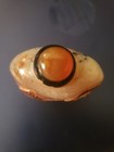 Antique Chinese Peking Carved Agate Snuff Bottle   Stone Stopper Circa 1890-1900