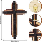 Wooden Wall Cross 3d Triple Stacked Reclaimed Wood  Rustic Hanging Decor