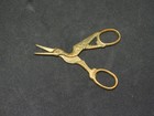Vintage 3 1 2  Tiny Stork Embroidery Sewing Needle Point Scissors