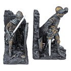 Medieval Knight Bookends  Sculptural Decoration  Shining Armor Equi From Japan