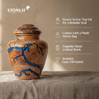 Small Wooden Urn For Human Ashes  20 Cu In Keepsake Urn  Blue