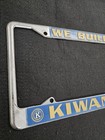 Vintage  we Build  Kiwanis Club Member Booster License Plate Frame