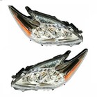 For Prius 2010 2011 Headlight Pair Chrome Housing Clear Lens Halogen 8113047211