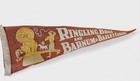 Vtg 50s Ringling Bros Barnum   Bailey Circus Felt Pennant Flag Banner Lion Tamer