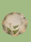Set  8  Antique Peace Lily 6 25    Scalloped Dessert Appetizer Plates Silver Trim