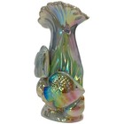 Vintage 1960s Iridescent Ceramic Fish Vase     Mid-century Lusterware Angelfish