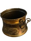 Vintage Persian turkish Copper Pot Etched With Floral Detail   Handles