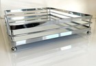 Decorative Mirrored Vanity Silver Tray 