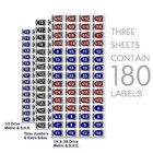 3 Pack Master Socket Label Set Economy Blue Edition Easy Read Chrome Decal Tags