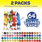 Washable Crayons 64 Count 2 Pack Ultra Clean Kids Art Assorted Colors School