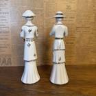 Art Deco Porcelain Lady Victorian edwardian Figurines Set Of 2 White Gold